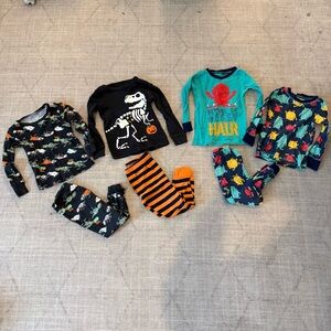 Carter's Black and Green Dinosaur Halloween Pajama Set 2T